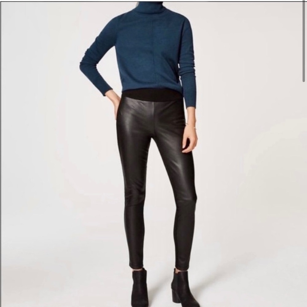 LOFT Faux Leather Pointe Leggings